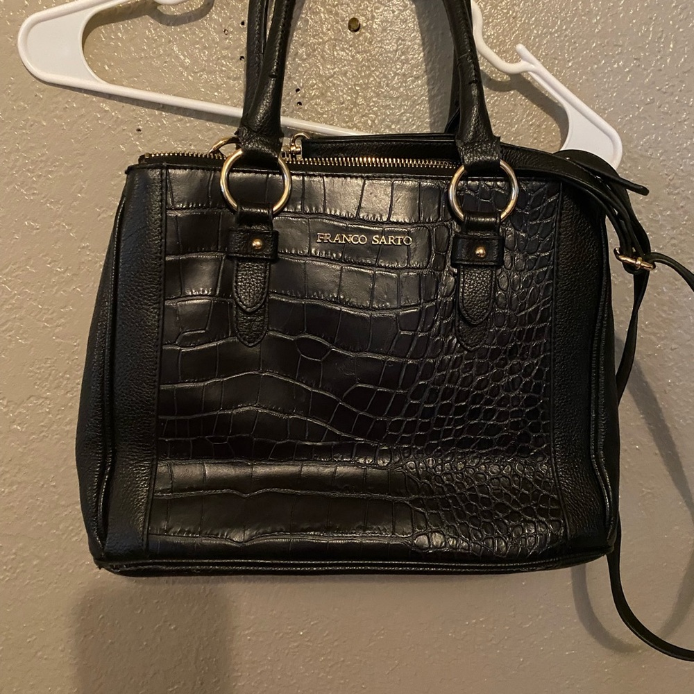 Franco Sarto Black Croc-Embossed Women's Bag